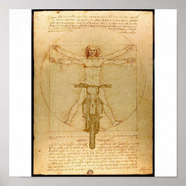 Póster Da Vinci Dirt Bike Motocross Sobcross Estilo Livre (Frente)