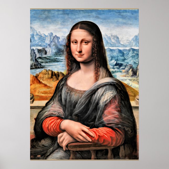 Poster Da Vinci - Mona Lisa, pintura mundialmente famosa (Frente)