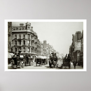 Póster Da vista rua de Oxford para baixo, Londres (foto