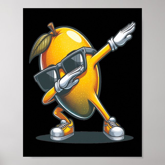 Poster Dab Mango Dancing Dabbing Mango Fruta Com Pulmões (Frente)