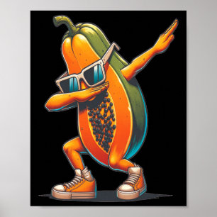 Poster Dab Papaya Dançando Fruta Papaya Dabbing com Sungl