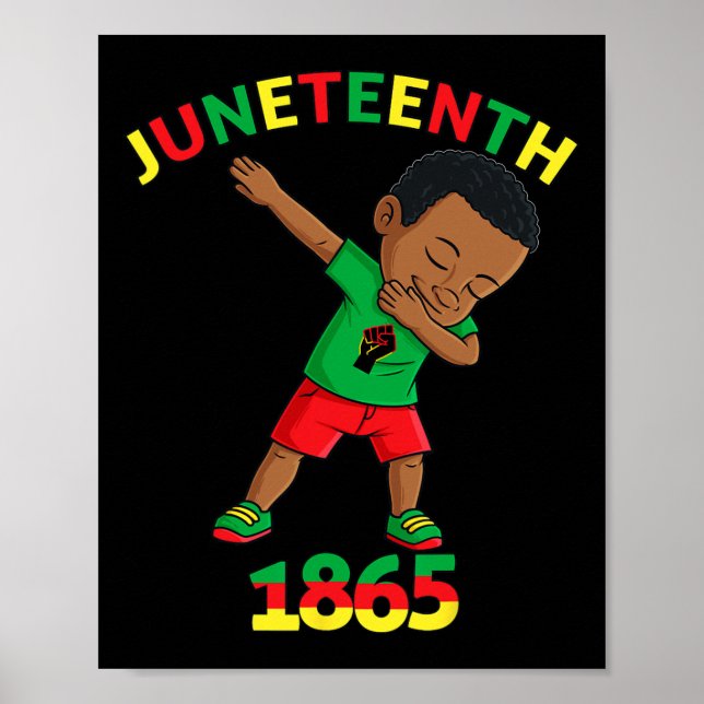 Poster Dabbing Black King Junetet Melanin Brown Skin B (Frente)