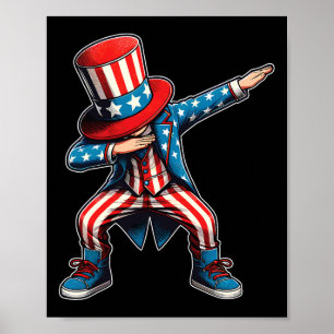 Poster Dabbing Boy American Flag Us Patriótico 4 De Julho