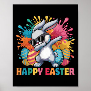 Poster Dabbing Bunny Com Pulmões Dia De Felz pascoa Para