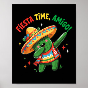 Poster Dabbing Cactus Funny Cinco De Mayo Boys Kids Men