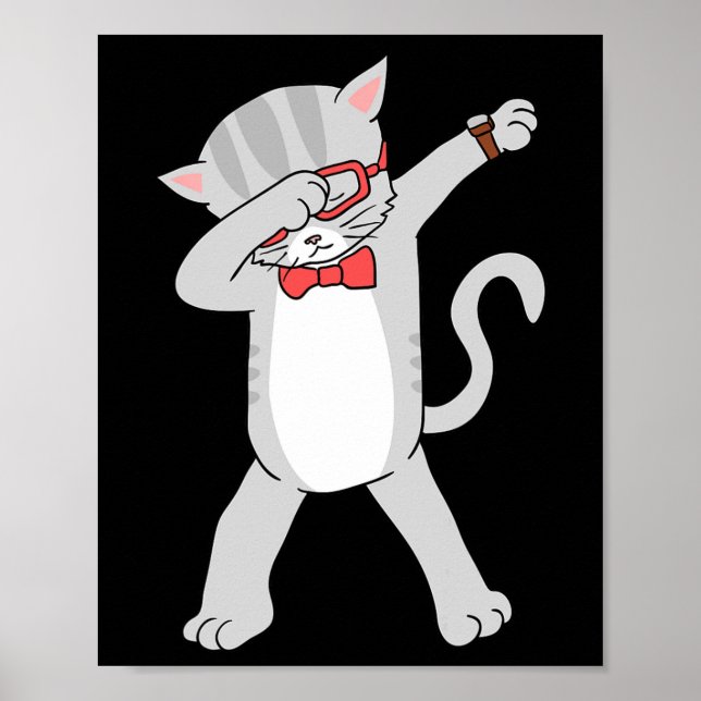 Poster Dabbing Cat Funny Dab Gift Cat Tee (Frente)