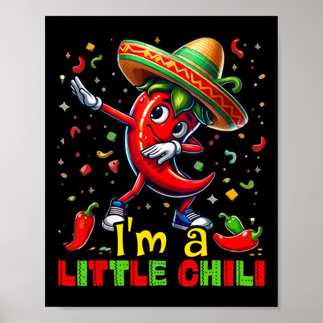 Poster Dabbing Chili Pepper Cinco De Mayo Kids Shirts Mex (Frente)