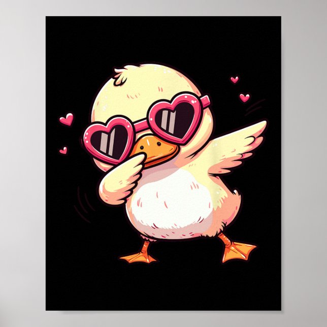 Poster Dabbing Dance Duck Heart Sungles  (Frente)