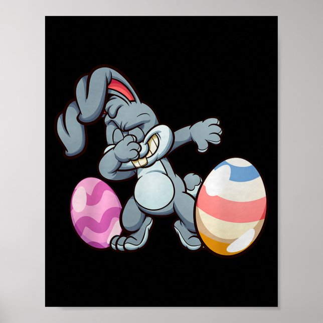 Poster Dabbing Easter Bunny Premium Tri-blend  (Frente)