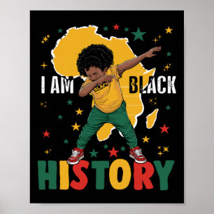 Poster Dabbing Eu Sou História Negra Crianças Meninos Hom