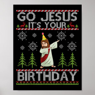 Poster Dabbing Go Jesus É sua Feliz de aniversário Christ