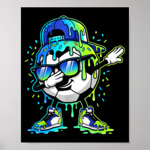 Poster Dabbing Granulado de Sorvete Futebol Gotejamento M