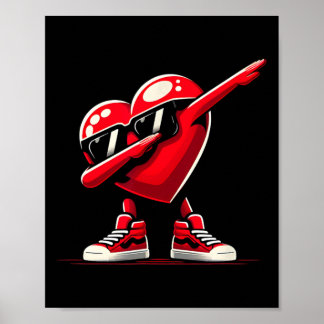 Poster Dabbing Heart Funny Valentine Design Perfect For F