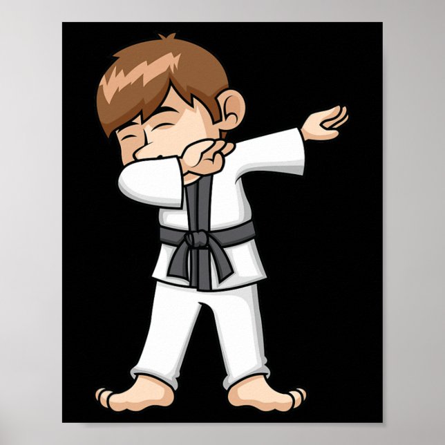 Poster Dabbing Karate Boy Engraçado Cartoon de Artes Marc (Frente)