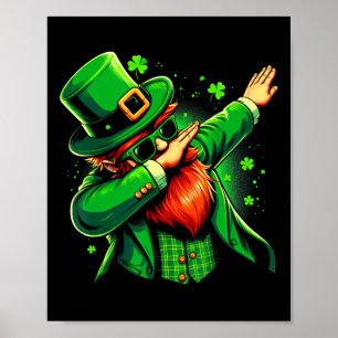 Poster Dabbing Leprechaun Boys Raparigas Crianças St Padd