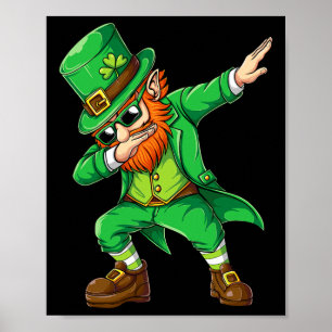 Poster Dabbing Leprechaun Funny Gifts Men Kids Rua Pa
