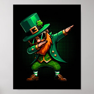 Poster Dabbing Leprechaun Funny Gifts Men Kids Rua Pa