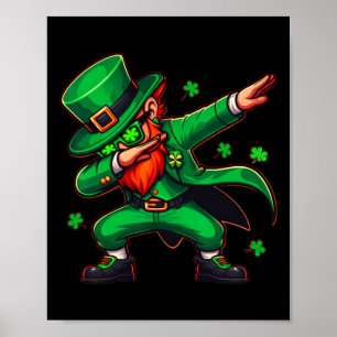 Poster Dabbing Leprechaun Funny Men Crianças St Patricks