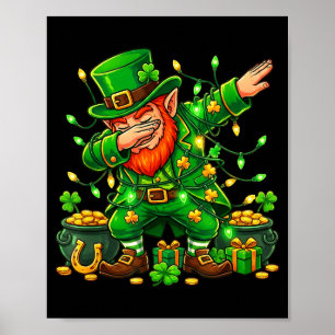 Poster Dabbing Leprechaun Presentes Divertidos Homens Cri