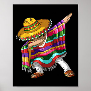 Poster Dabbing mexicano Poncho Cinco De Mayo Boys Men Som