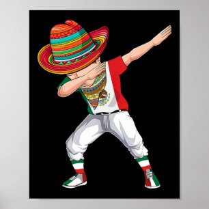 Poster Dabbing mexicano Poncho Cinco De Mayo Boys Men Som