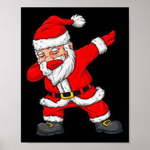 Poster Dabbing Papai Noel Boys de Natal Meninas Crianças