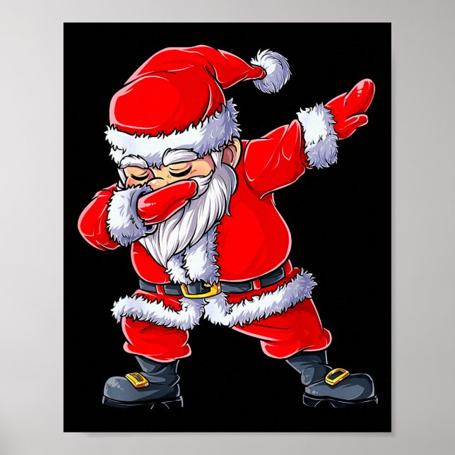 Poster Dabbing Santa Claus Christmas Boys Men Funny Xmas  (Frente)