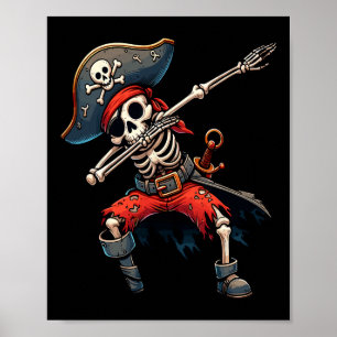 Poster Dabbing Skeleton Pirate Kids