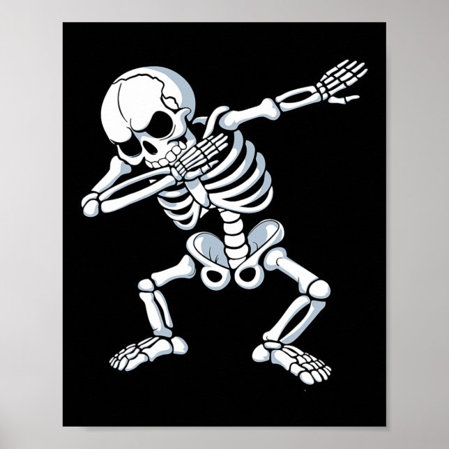 Poster Dabbing Skeleton Spooky Dab Dancing Men Crianças (Frente)