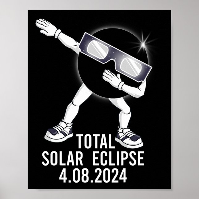 Poster Dabbing Total Solar Eclipse 04.08.2024 Fun Dab Boy (Frente)