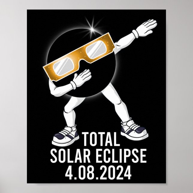 Poster Dabbing Total Solar Eclipse 04.08.2024 Fun Dab Boy (Frente)