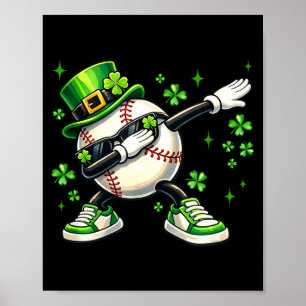 Poster Dabbing trevo de quatro folhas beisebol dia de são