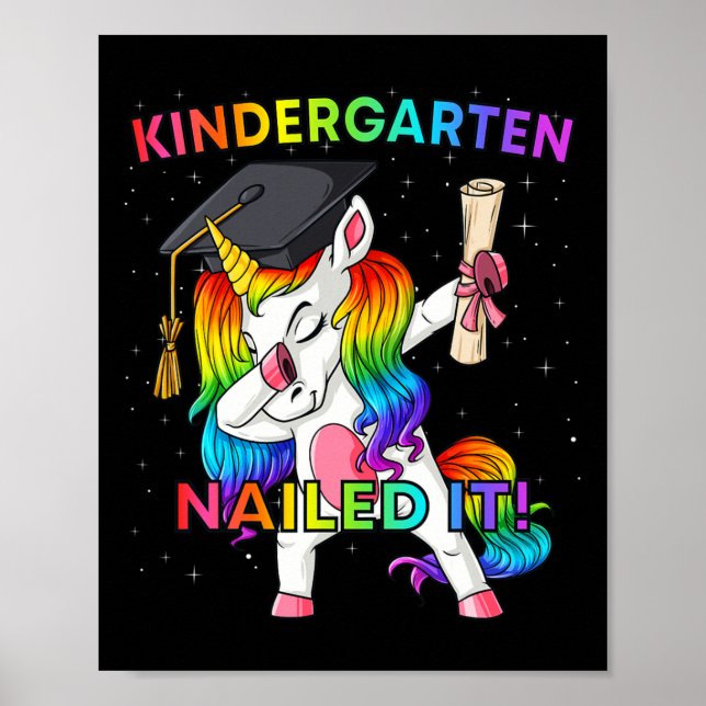 Poster Dabbing Unicorn Kindergarten Nails (Frente)
