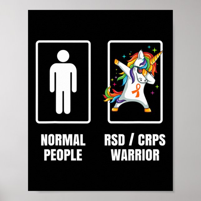 Poster Dabbing Unicorn Rsd Crps Warrior Survivor (Frente)