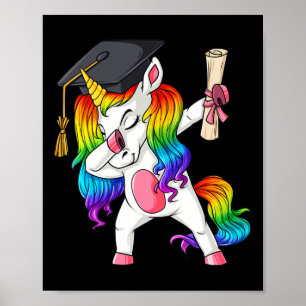 Poster Dabbing Unicorn School Graduation Dab Girls T