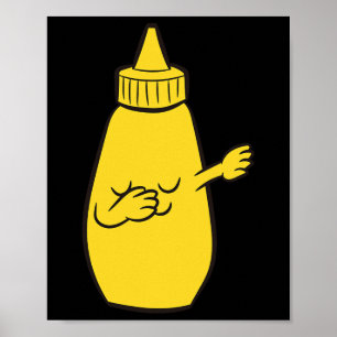 Poster Dabbing Yellow Mostard Squeeze Botão Engraçado Dan