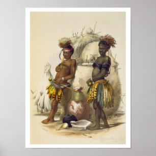 Póster Dabiyaki e Upapazi, meninos do tribo Zulu no