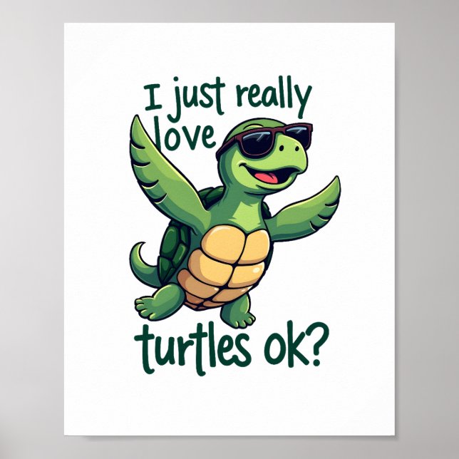 Poster Dabling Sea Turtle Eu Adoro Tartarugas Ok_ (Frente)