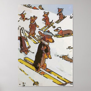 Póster Dachshances nos Slopes, adicionar texto