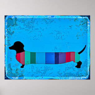 Poster Dachshund Abstrato