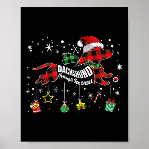Poster Dachshund Através Da Neve Cachorro Engraçado Xadre