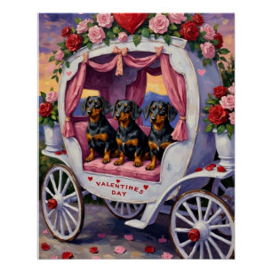 Póster Dachshund Cachorro Dia dos Namorados