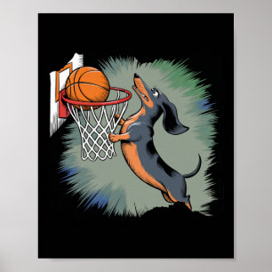 Poster Dachshund Chiweenie Wiener Dog Brincando Sketll En