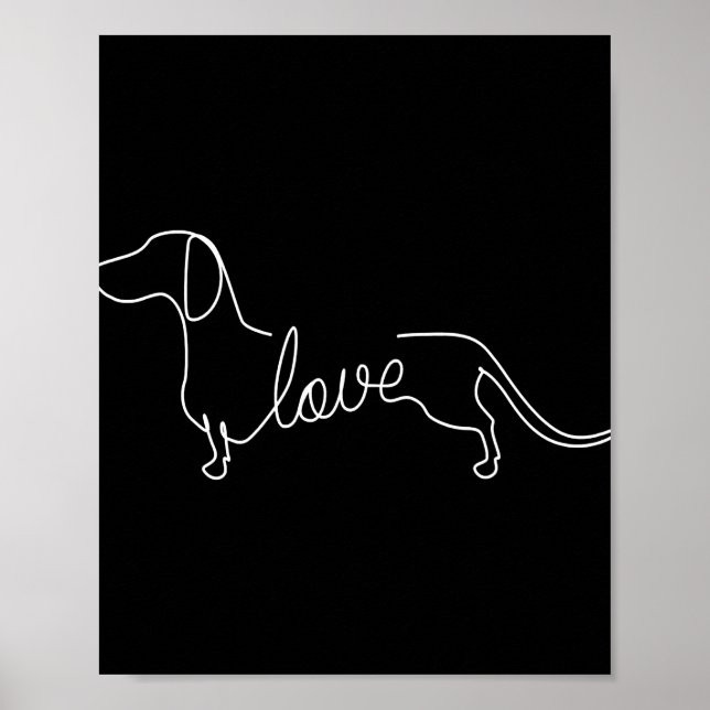 Poster Dachshund Chiweenie Wiener Dog Sketch de Arte de A (Frente)