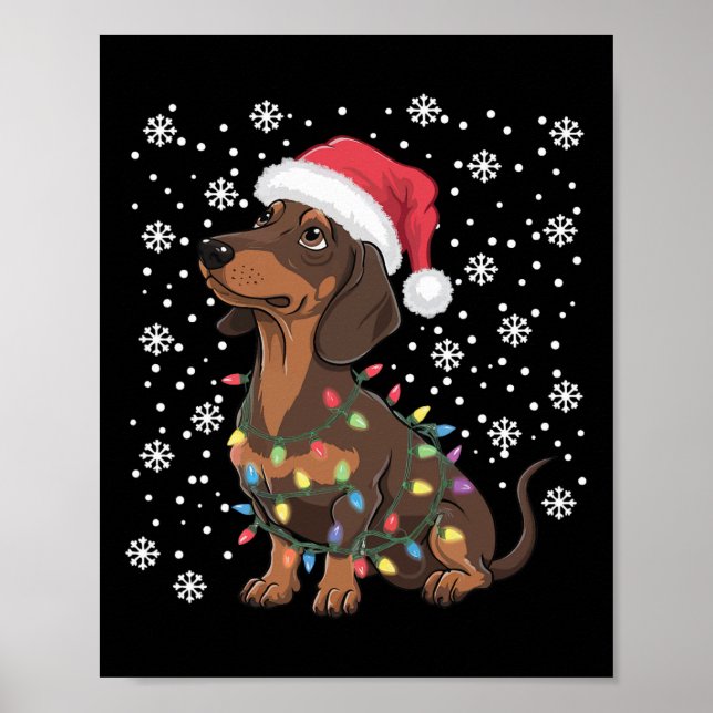 Poster Dachshund Christmas (Frente)