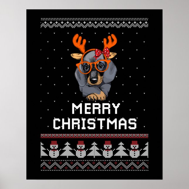 Poster Dachshund Christmas (Frente)