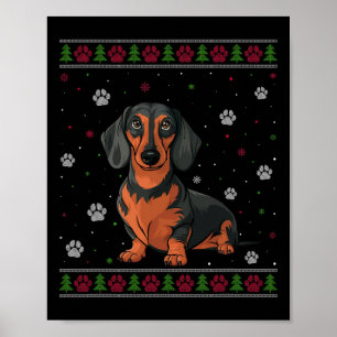 Poster Dachshund Christmas Sweet Xmas Pet Animal Dog Lo
