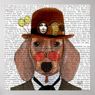 Poster Dachshund com o Chapéu de Bowler Steampunk