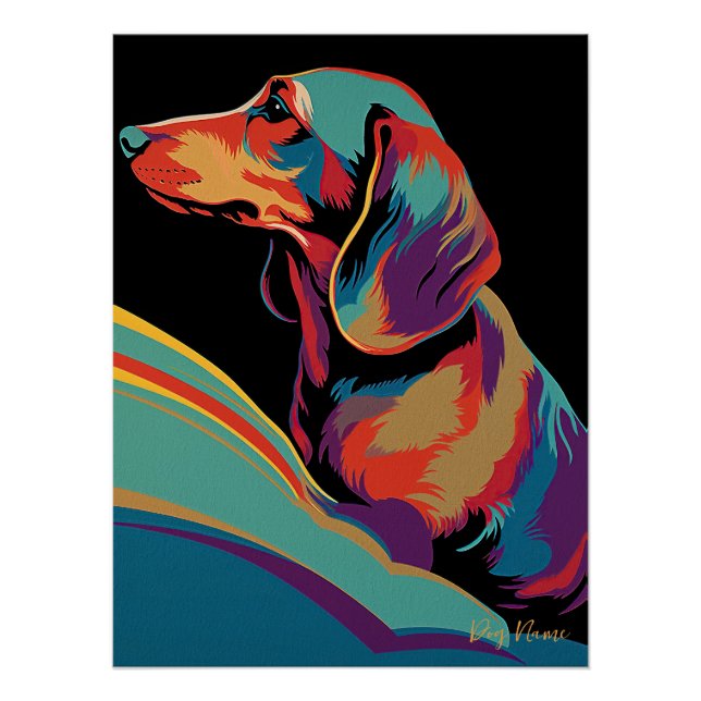 Póster Dachshund Dog 003 - Bruno Pokopen (Frente)
