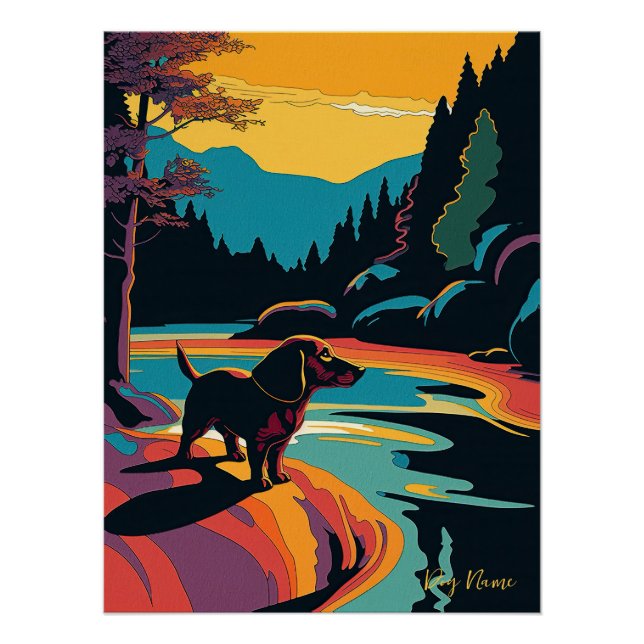 Póster Dachshund Dog 005 - Bruno Pokopen (Frente)